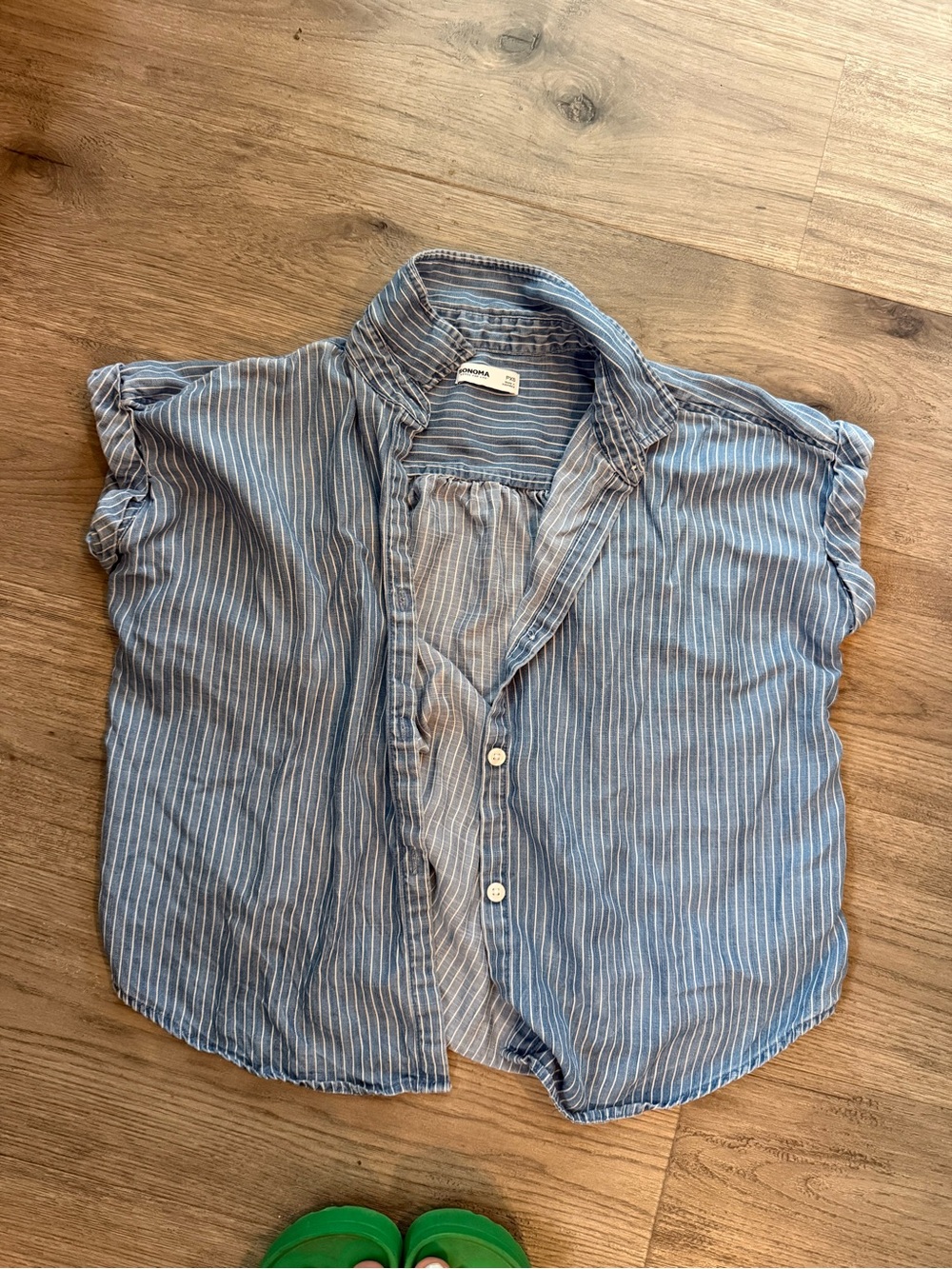 Sonoma Blue and White Striped Button-Down Shirt - Picture 4 of 4
